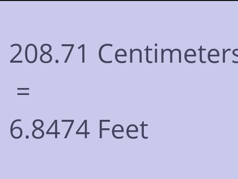 208.71 CM TO FEET