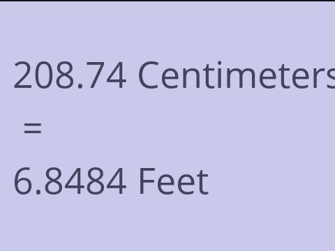 208.74 CM TO FEET