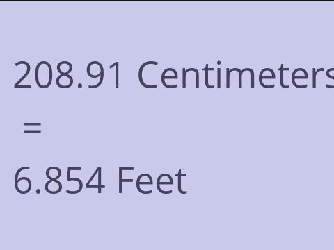 208.91 CM TO FEET