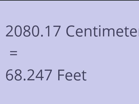 2080.17 CM TO FEET