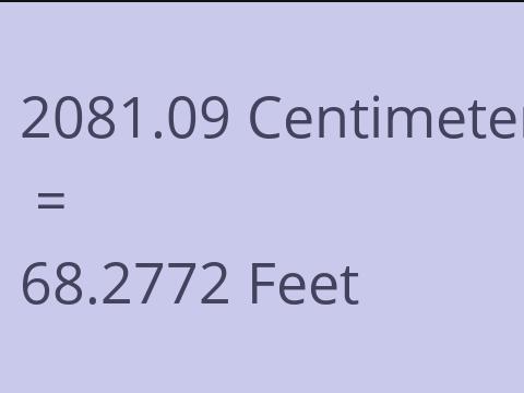2081.09 CM TO FEET