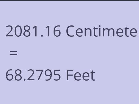 2081.16 CM TO FEET
