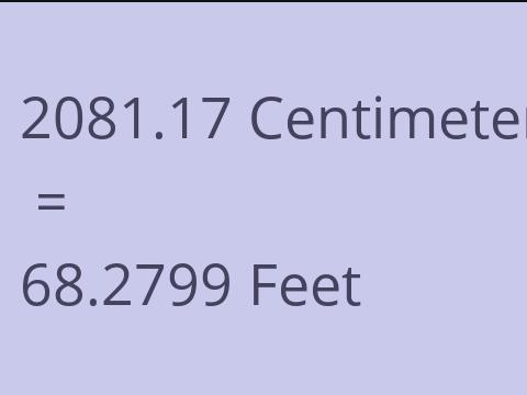 2081.17 CM TO FEET