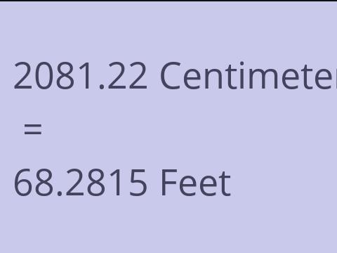 2081.22 CM TO FEET