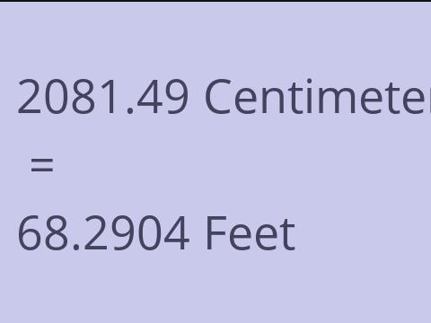 2081.49 CM TO FEET
