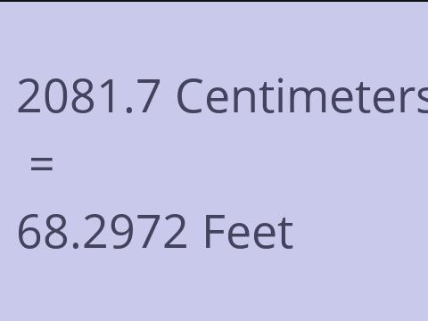 2081.7 CM TO FEET