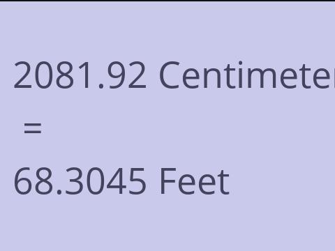 2081.92 CM TO FEET