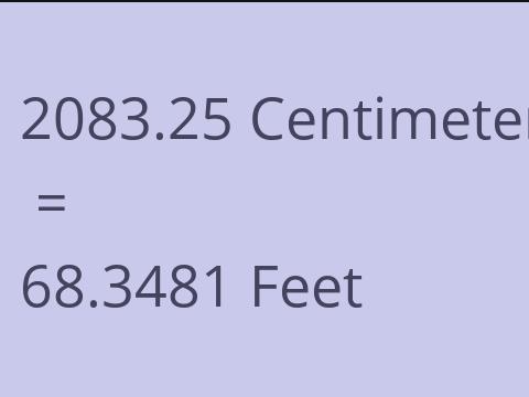 2083.25 CM TO FEET