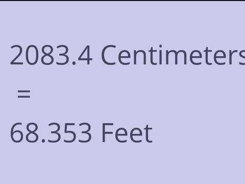 2083.4 CM TO FEET