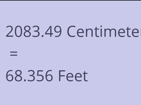 2083.49 CM TO FEET
