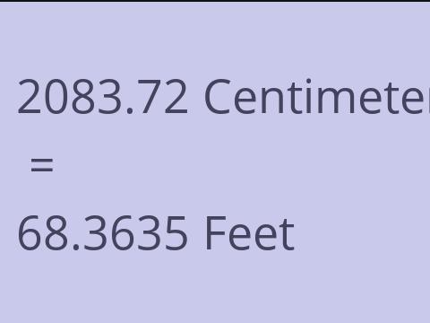 2083.72 CM TO FEET