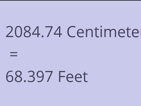 2084.74 CM TO FEET