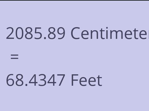 2085.89 CM TO FEET