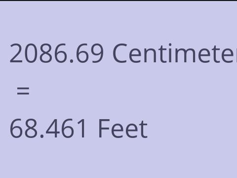 2086.69 CM TO FEET
