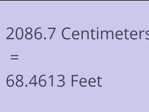 2086.7 CM TO FEET