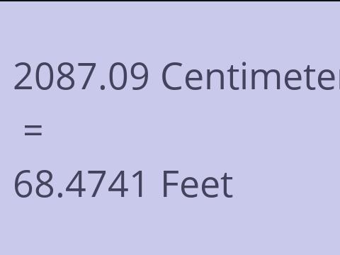 2087.09 CM TO FEET