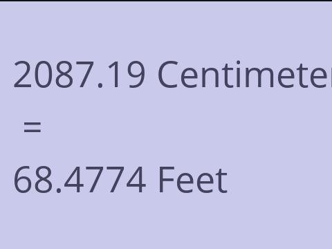 2087.19 CM TO FEET