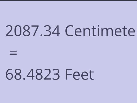 2087.34 CM TO FEET