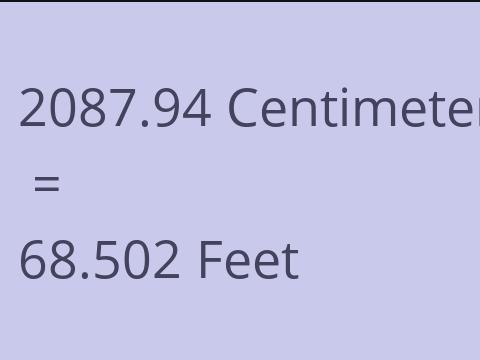 2087.94 CM TO FEET