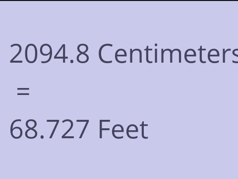 2094.8 CM TO FEET