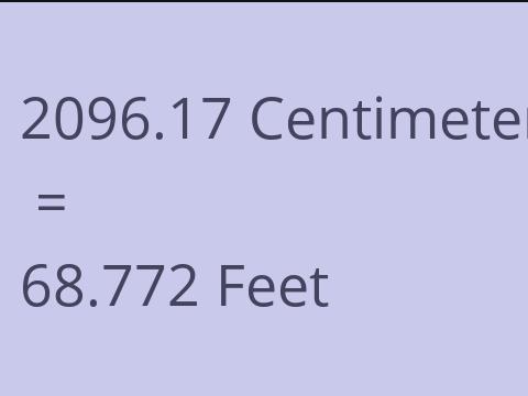 2096.17 CM TO FEET