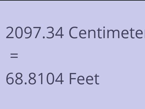 2097.34 CM TO FEET