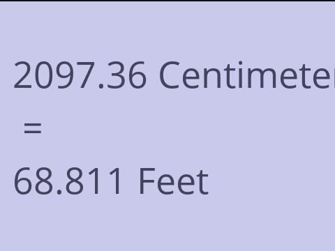 2097.36 CM TO FEET