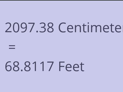2097.38 CM TO FEET