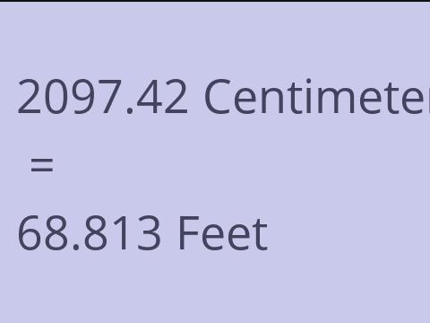 2097.42 CM TO FEET