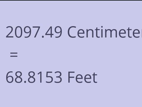 2097.49 CM TO FEET