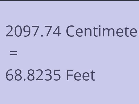 2097.74 CM TO FEET