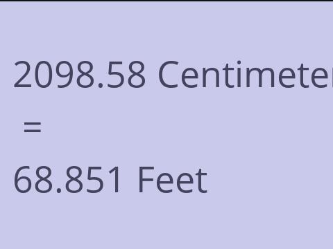 2098.58 CM TO FEET