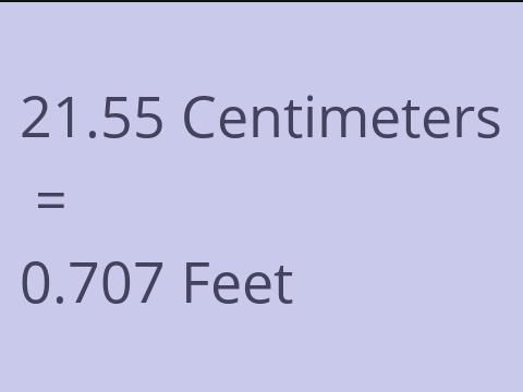 21.55 CM TO FEET