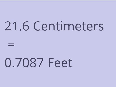 21.6 CM TO FEET