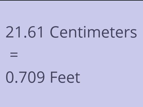 21.61 CM TO FEET