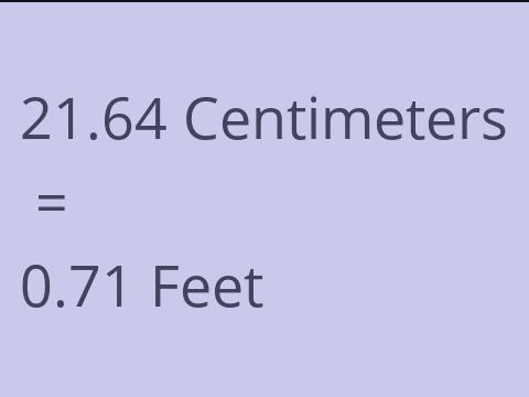 21.64 CM TO FEET