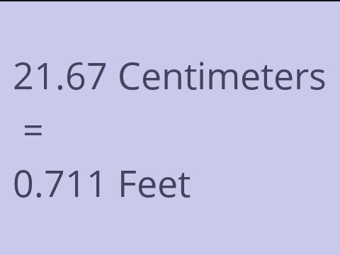 21.67 CM TO FEET