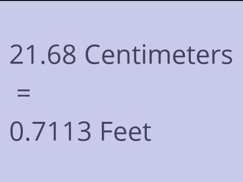 21.68 CM TO FEET