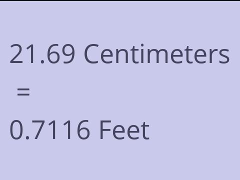 21.69 CM TO FEET