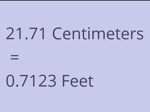 21.71 CM TO FEET