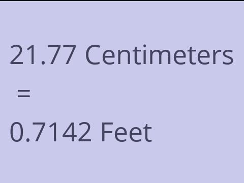 21.77 CM TO FEET