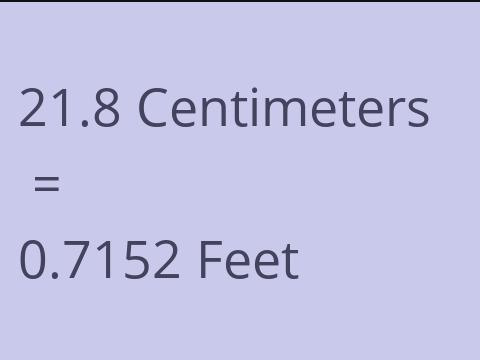 21.8 CM TO FEET