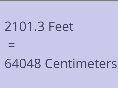 2101.3 FEET TO CM