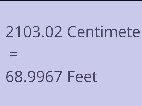 2103.02 CM TO FEET