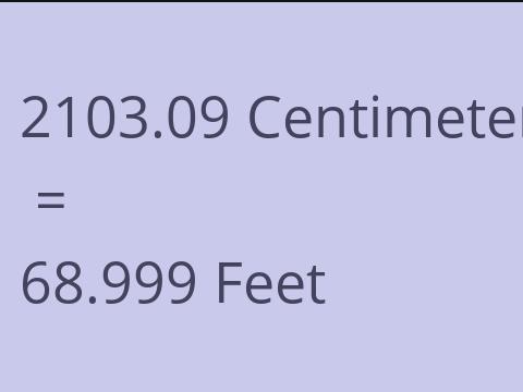 2103.09 CM TO FEET