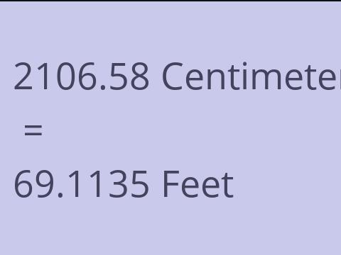 2106.58 CM TO FEET