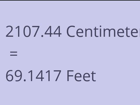 2107.44 CM TO FEET