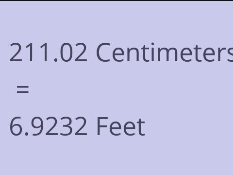 211.02 CM TO FEET