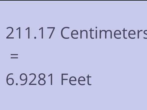 211.17 CM TO FEET