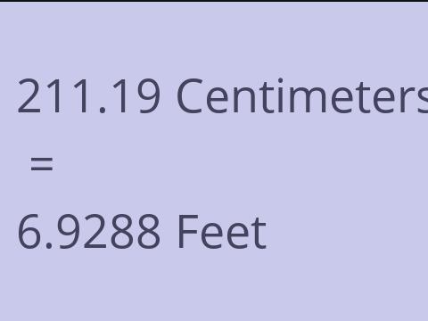 211.19 CM TO FEET